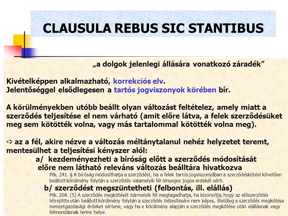 CLAUSULA REBUS SIC STANTIBUS