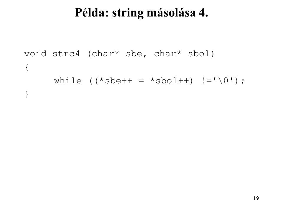Példa: string másolása 4.