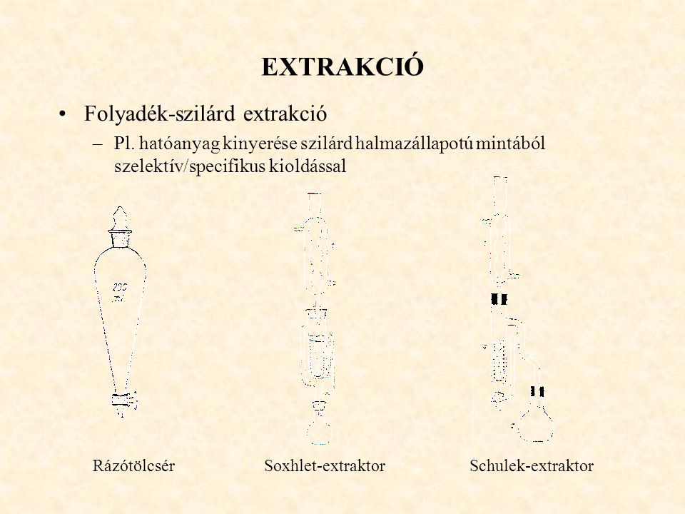 EXTRAKCIÓ Folyadék-szilárd extrakció