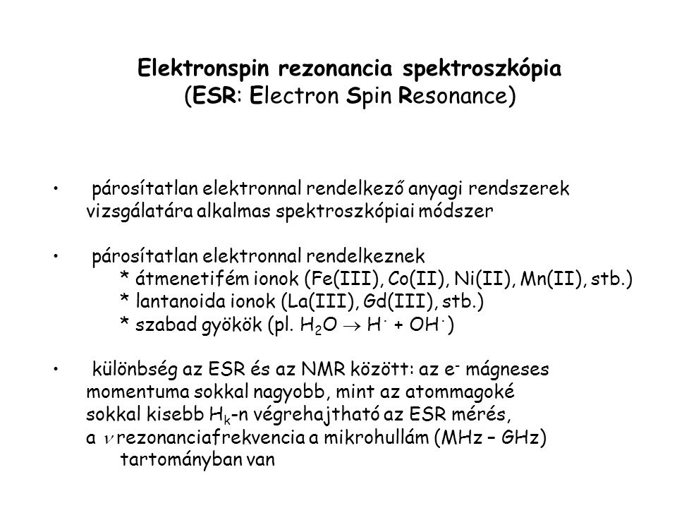 Elektronspin rezonancia spektroszkópia