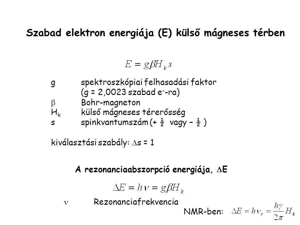 Szabad elektron energiája (E) külső mágneses térben