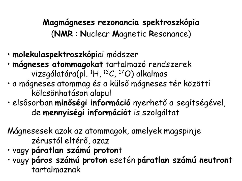 Magmágneses rezonancia spektroszkópia