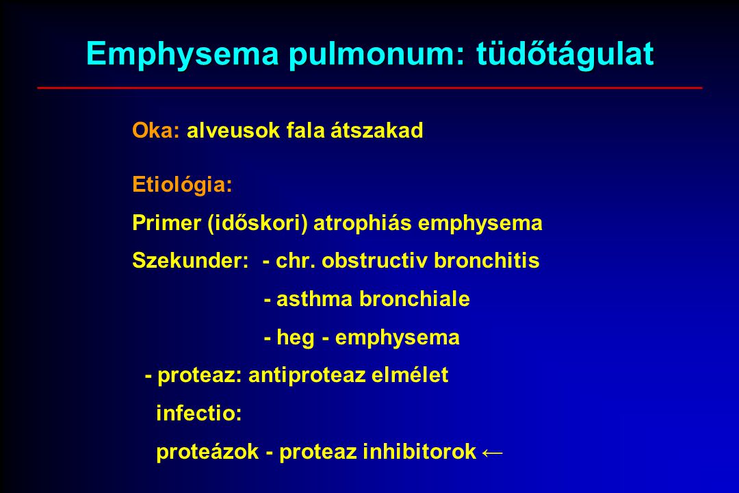 Emphysema pulmonum: tüdőtágulat