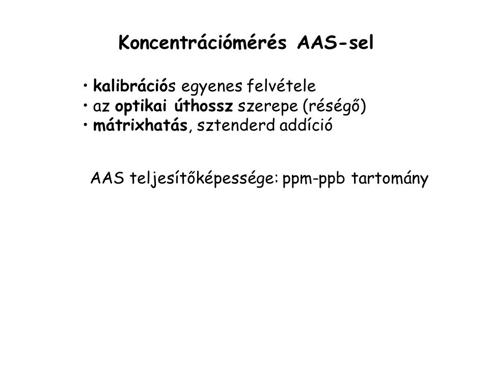 Koncentrációmérés AAS-sel