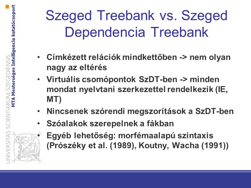 Szeged Treebank vs. Szeged Dependencia Treebank