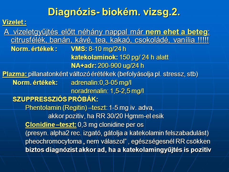 Diagnózis- biokém. vizsg.2.