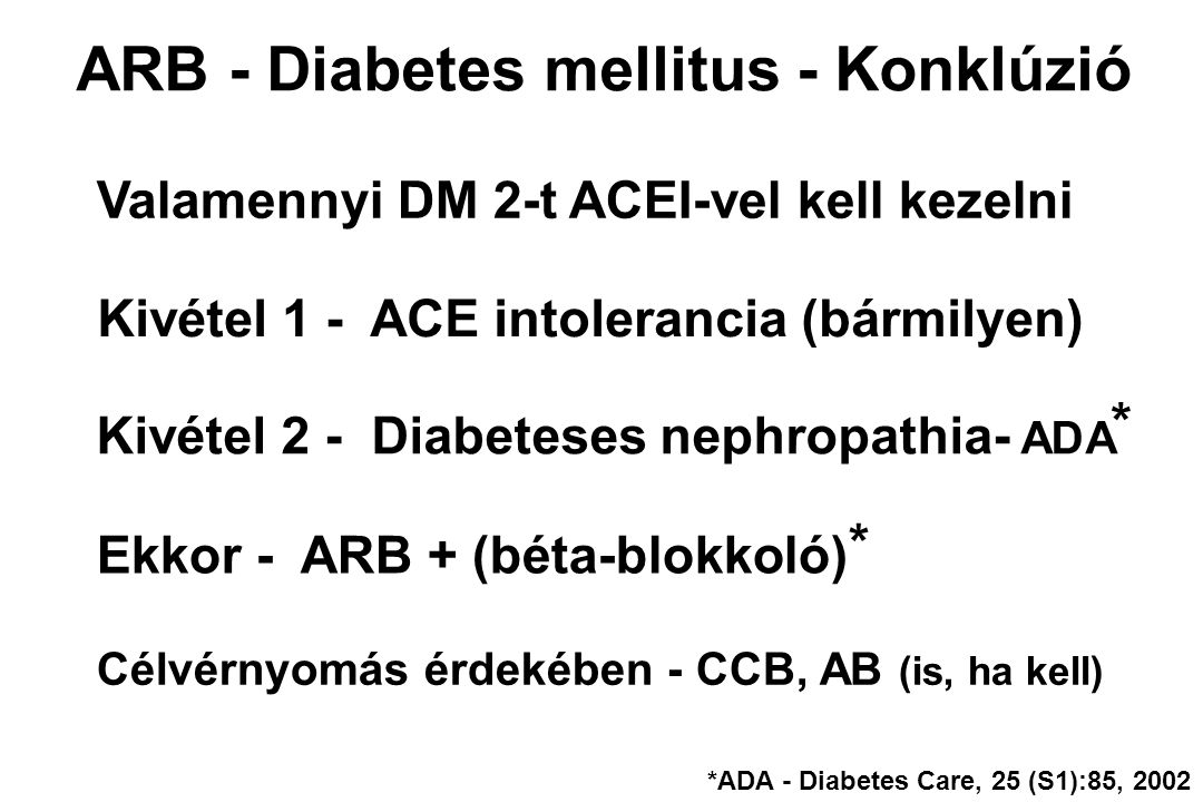 ARB - Diabetes mellitus - Konklúzió
