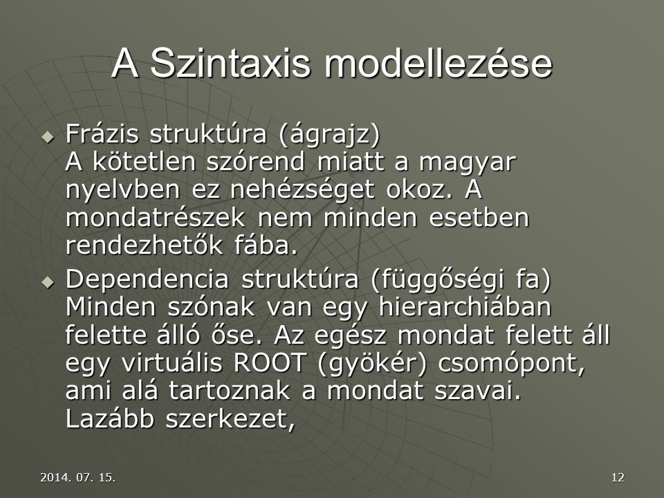 A Szintaxis modellezése