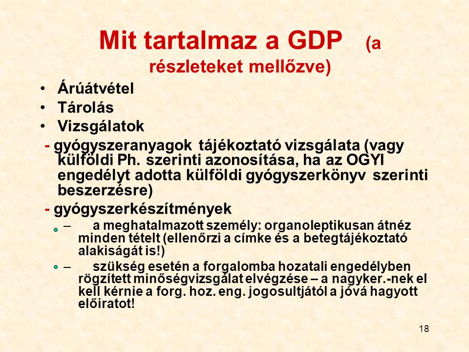 Mit tartalmaz a GDP (a részleteket mellőzve)