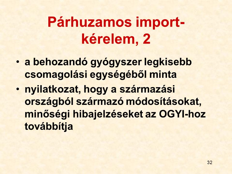 Párhuzamos import-kérelem, 2