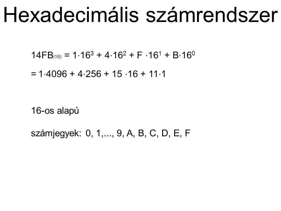 Hexadecimális számrendszer