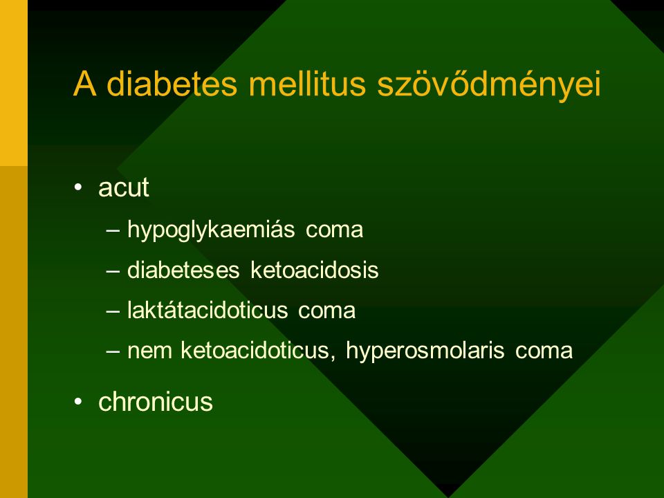 előadás a téma a diabetes mellitus 1-kezelés