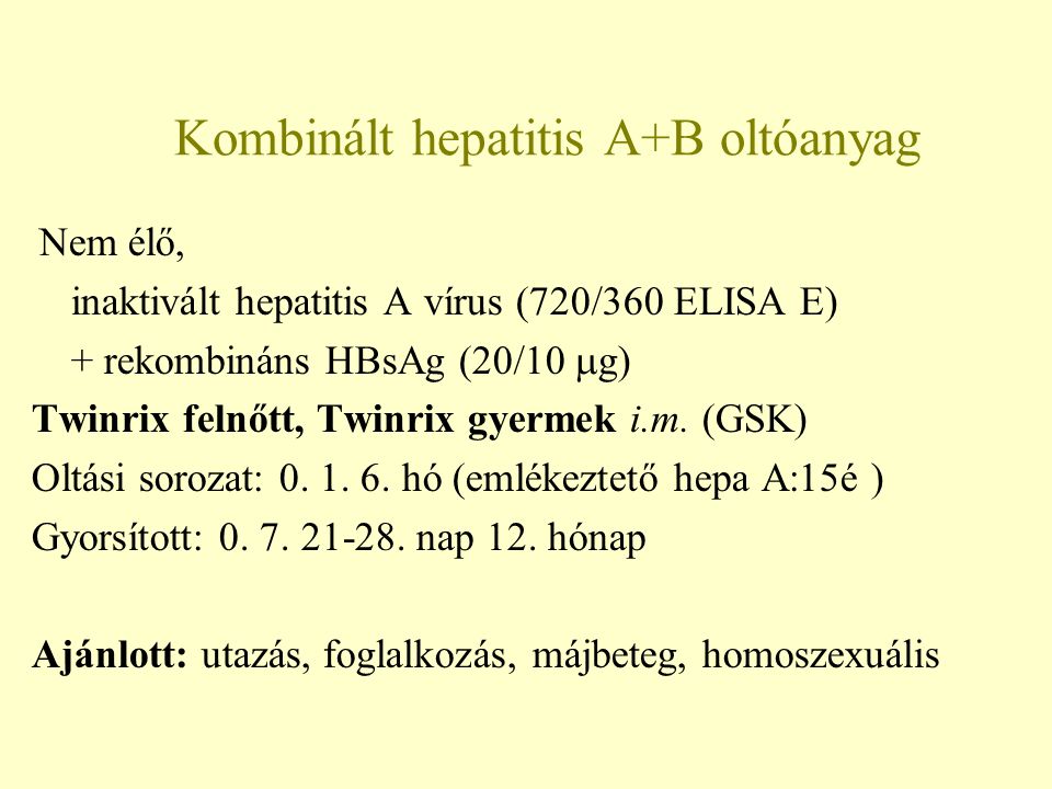 Kombinált hepatitis A+B oltóanyag