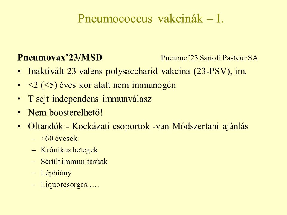 Pneumococcus vakcinák – I.