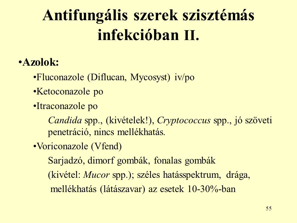 Antifungális szerek szisztémás infekcióban II.