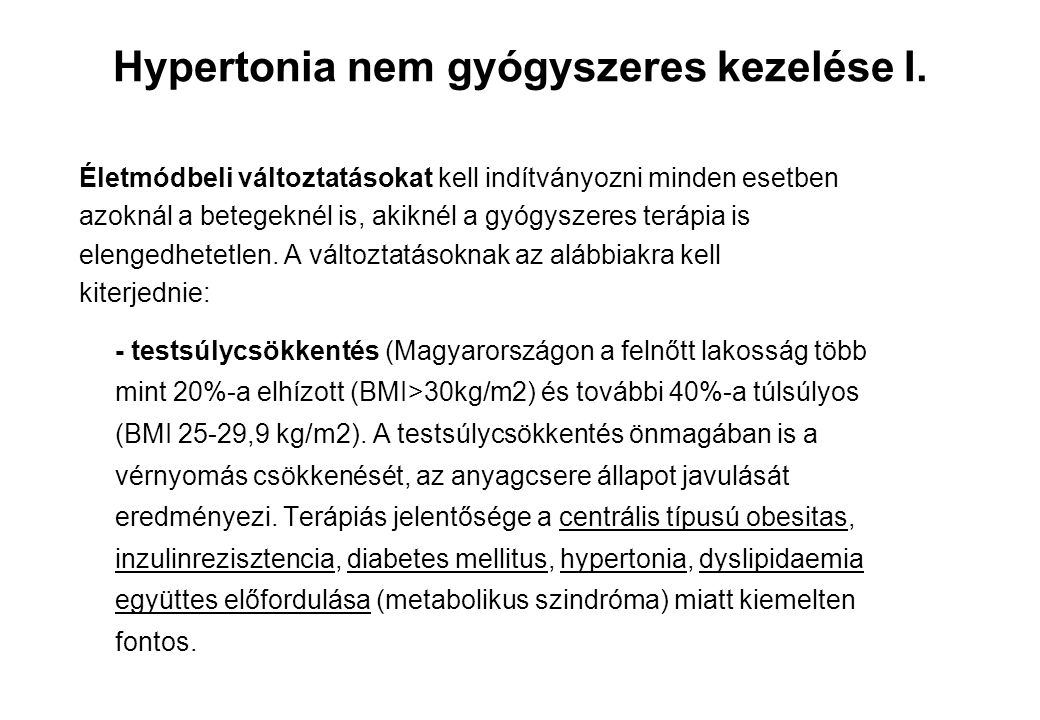 Hypertonia nem gyógyszeres kezelése I.