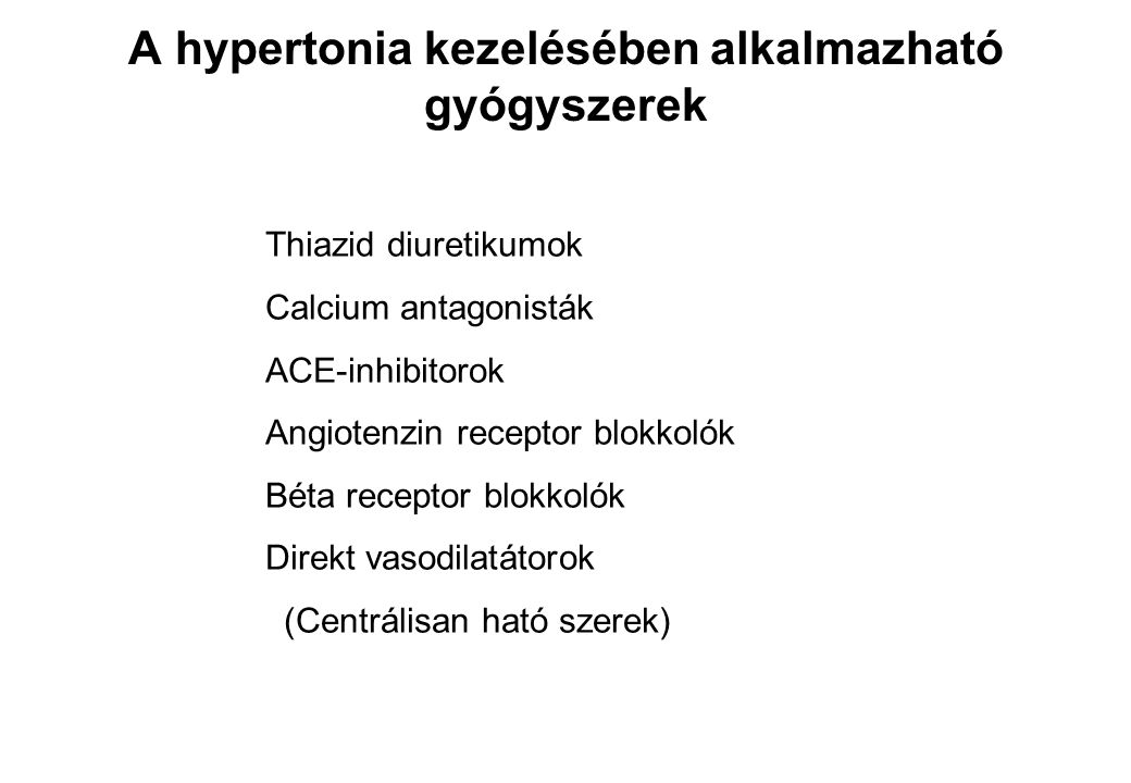 A hypertonia kezelésében alkalmazható gyógyszerek