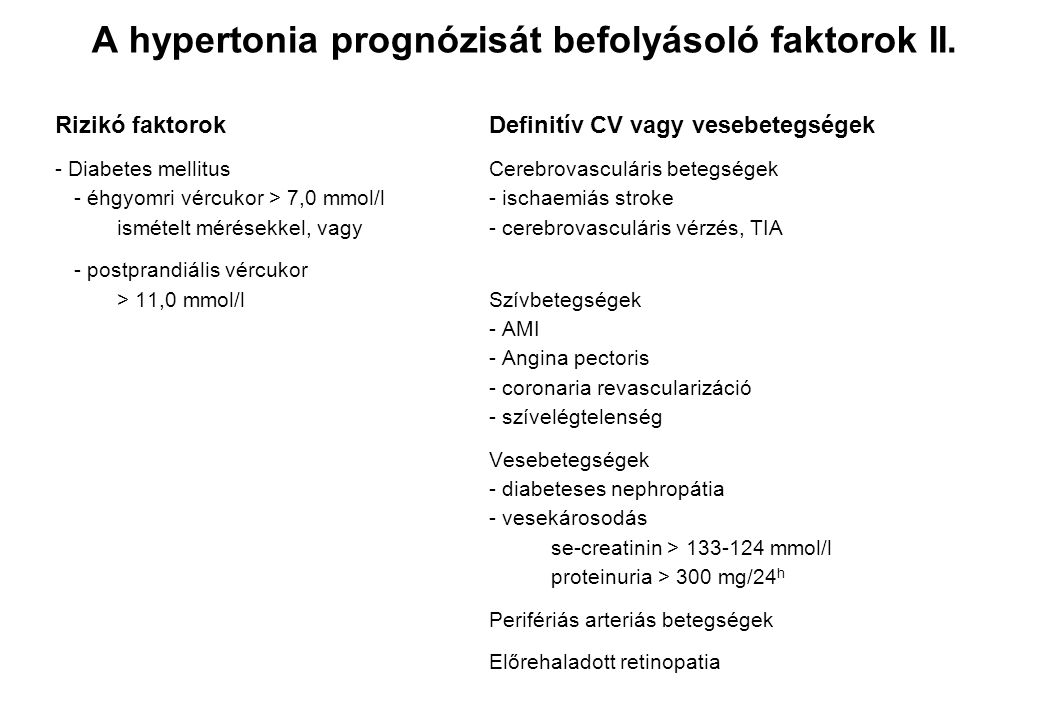 A hypertonia prognózisát befolyásoló faktorok II.