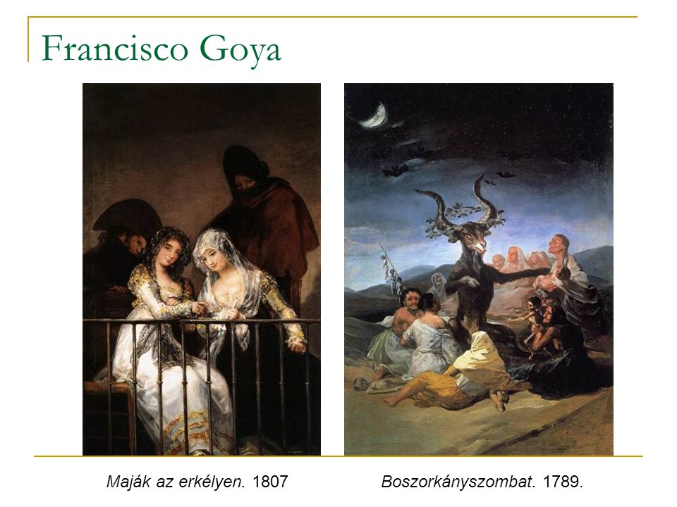 Francisco Goya Maják az erkélyen Boszorkányszombat