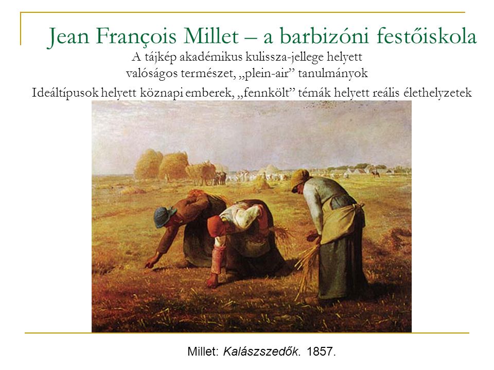Jean François Millet – a barbizóni festőiskola