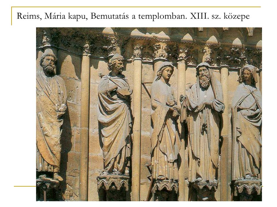Reims, Mária kapu, Bemutatás a templomban. XIII. sz. közepe