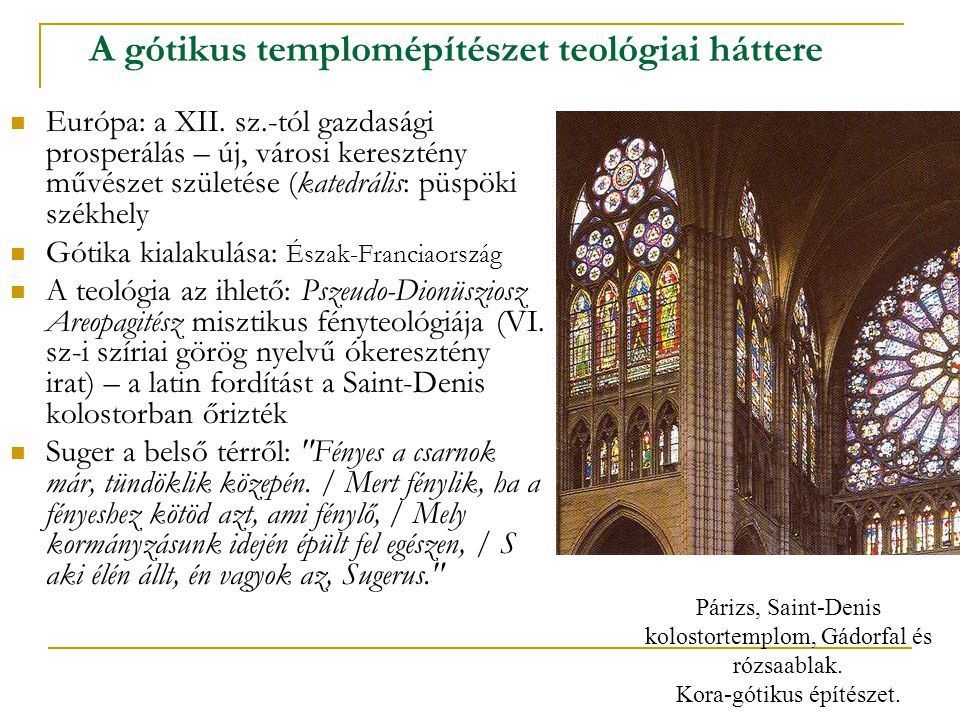 A gótikus templomépítészet teológiai háttere