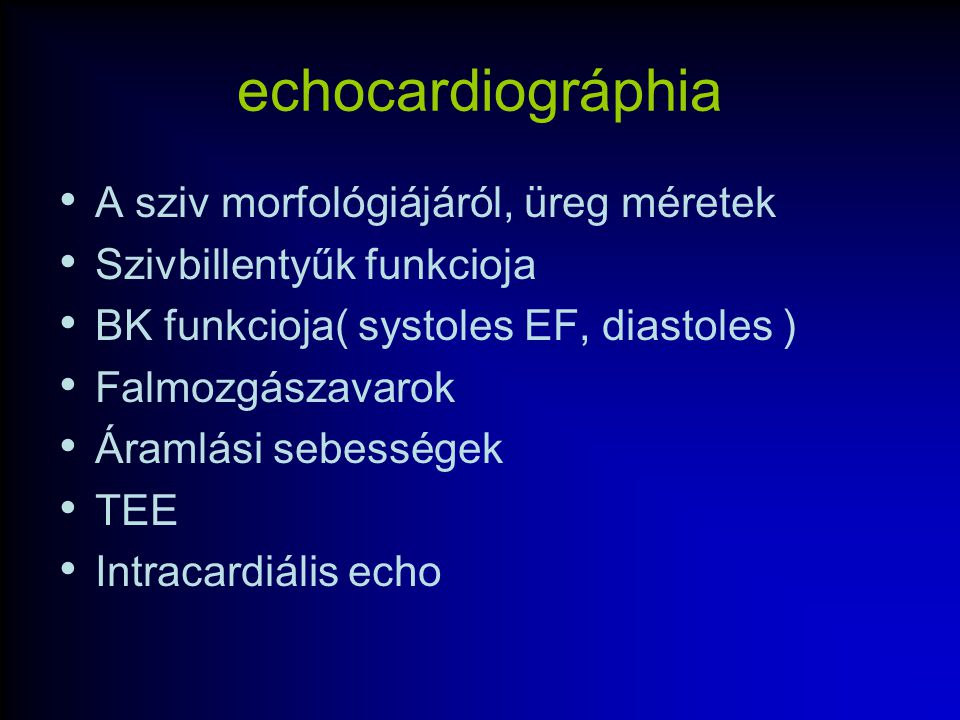 echocardiográphia A sziv morfológiájáról, üreg méretek