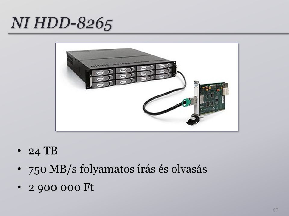 NI HDD TB 750 MB/s folyamatos írás és olvasás Ft