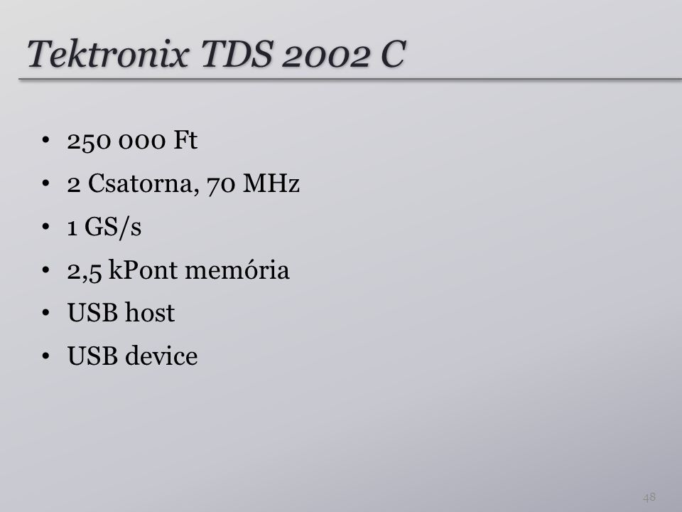 Tektronix TDS 2002 C Ft 2 Csatorna, 70 MHz 1 GS/s