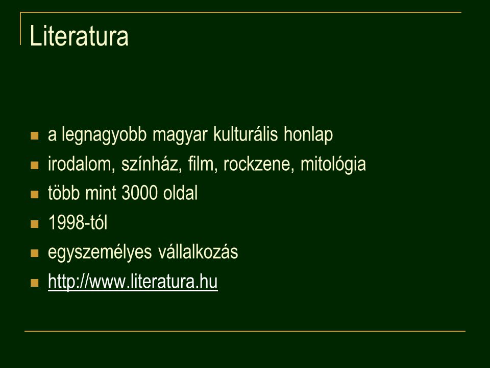 Literatura a legnagyobb magyar kulturális honlap
