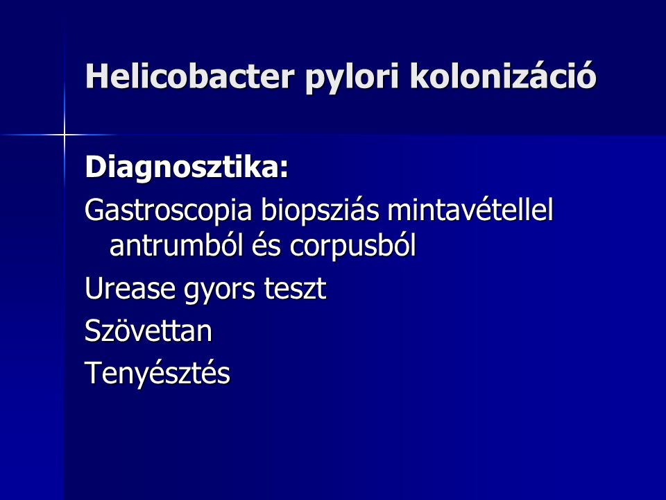 Helicobacter pylori kolonizáció