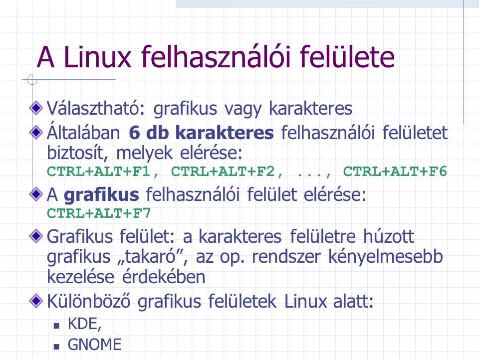 A Linux felhasználói felülete