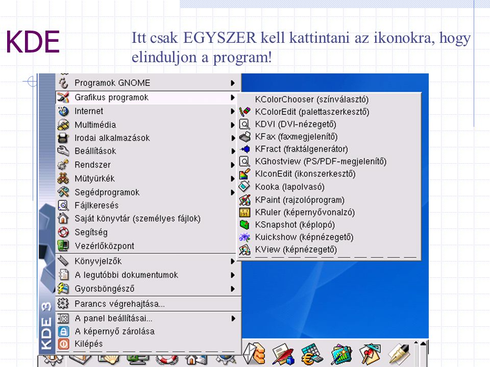 KDE Itt csak EGYSZER kell kattintani az ikonokra, hogy elinduljon a program!