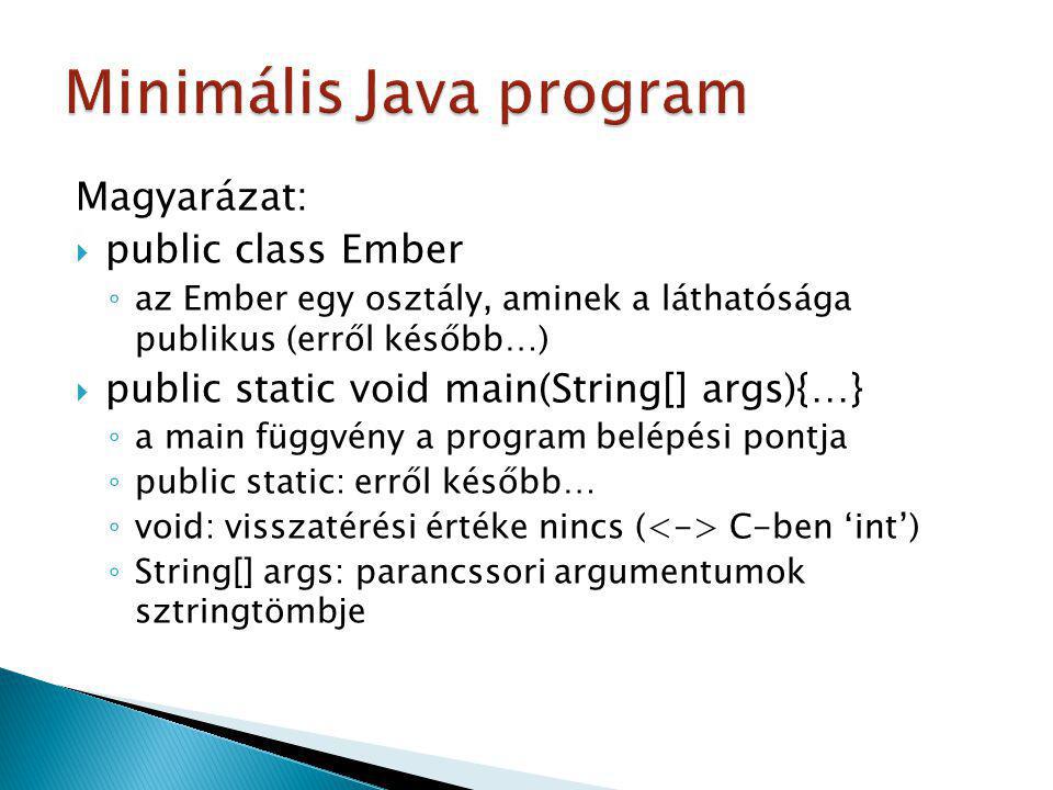 Minimális Java program