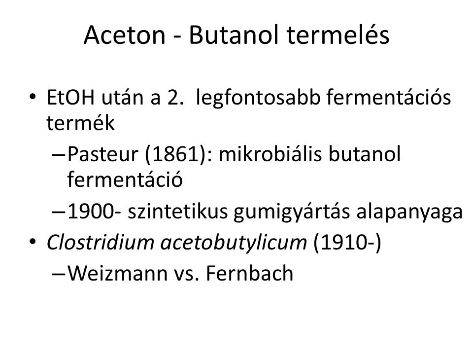 Aceton - Butanol termelés