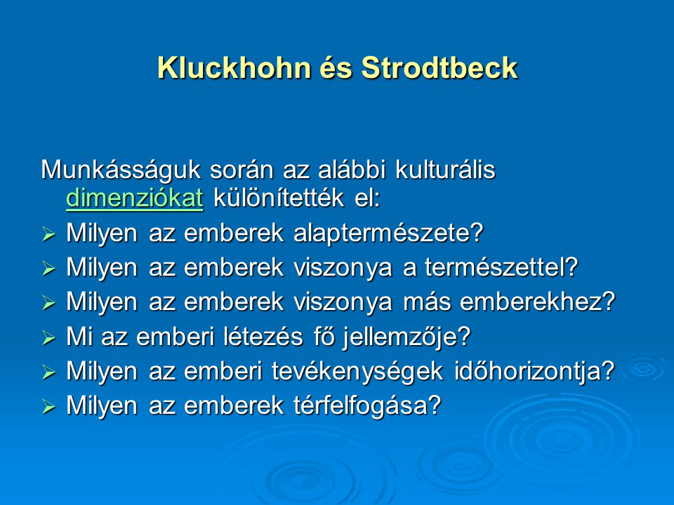 Kluckhohn és Strodtbeck