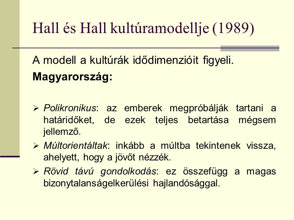 Hall és Hall kultúramodellje (1989)