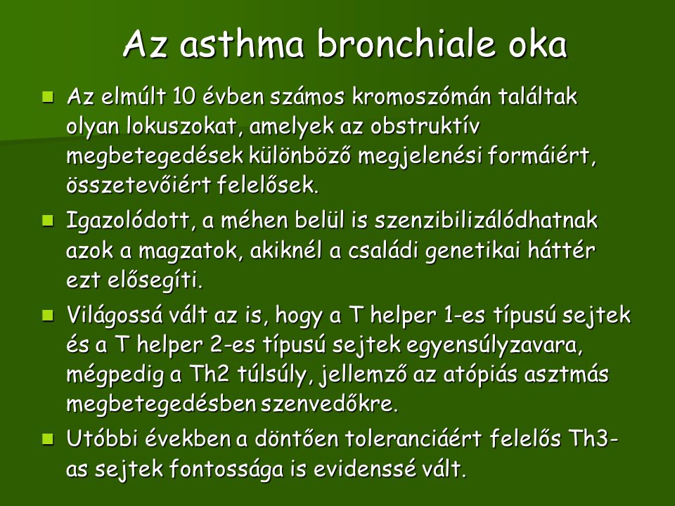 Az asthma bronchiale oka