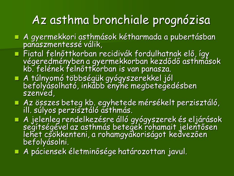 Az asthma bronchiale prognózisa