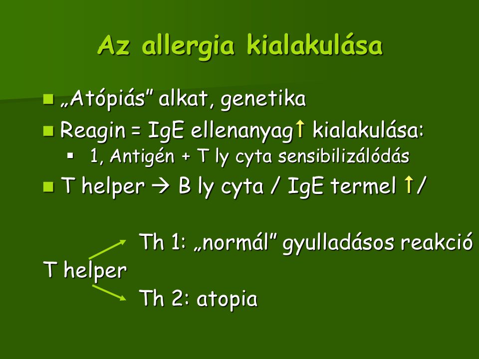 Az allergia kialakulása