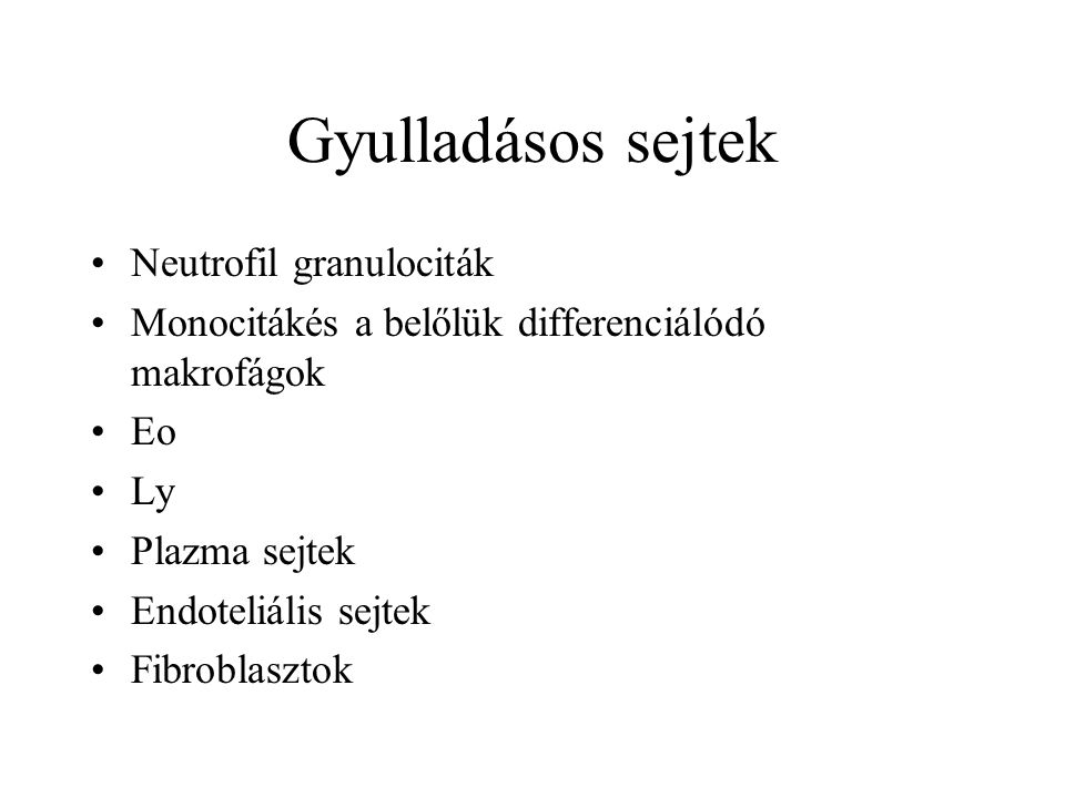 Gyulladásos sejtek Neutrofil granulociták