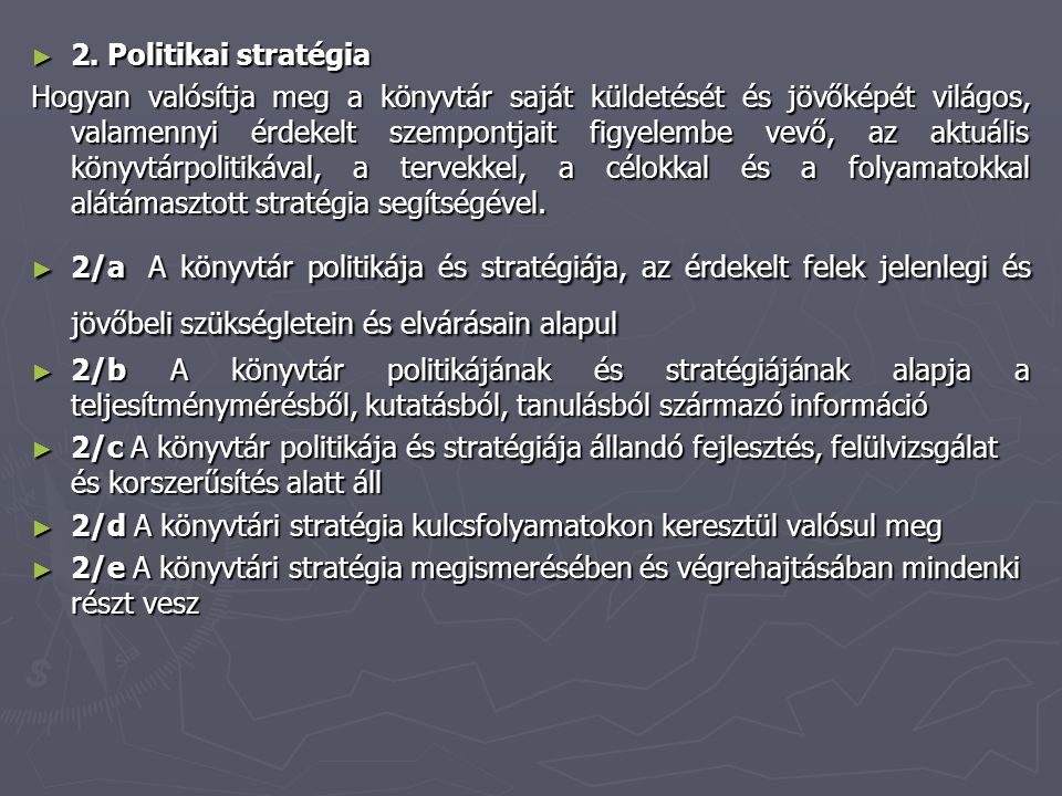 2. Politikai stratégia
