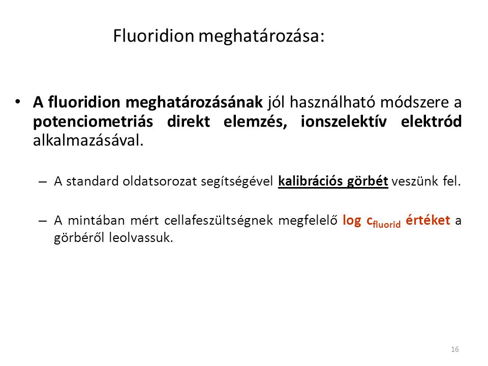 Fluoridion meghatározása: