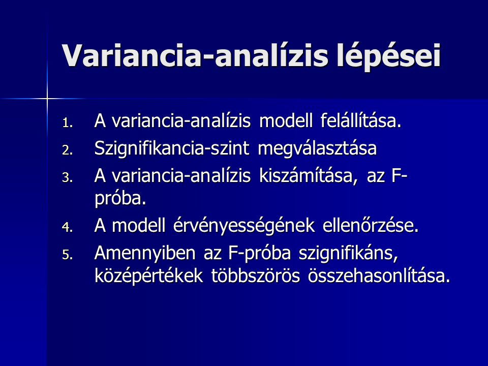 Variancia-analízis lépései