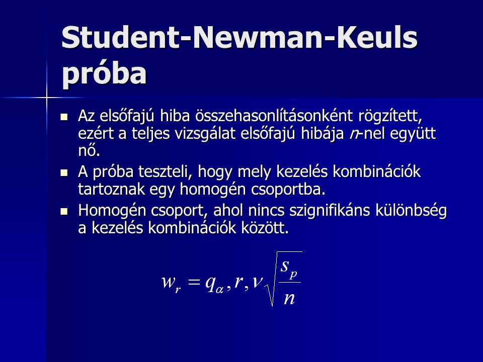 Student-Newman-Keuls próba