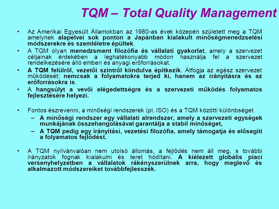 TQM – Total Quality Management