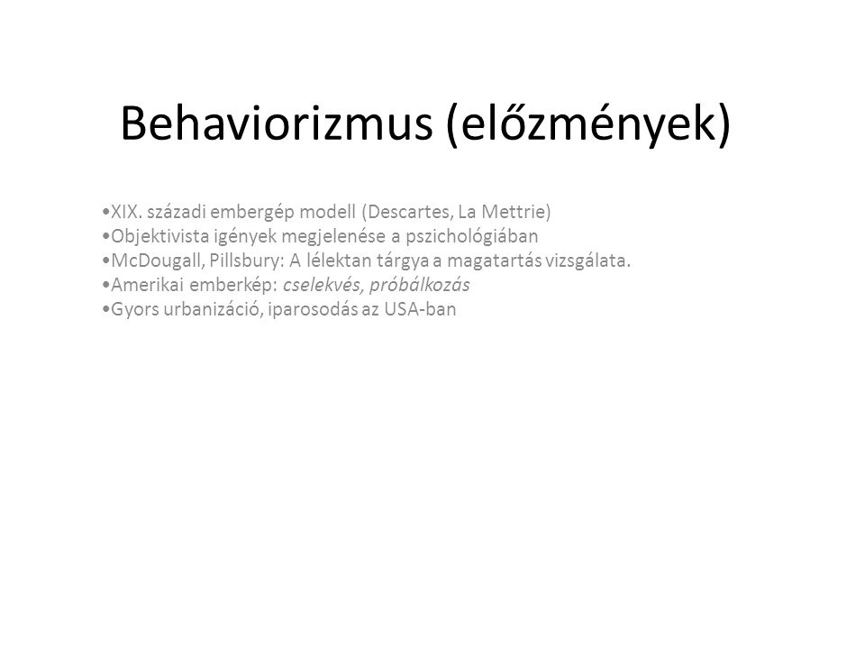 Behaviorizmus (előzmények)