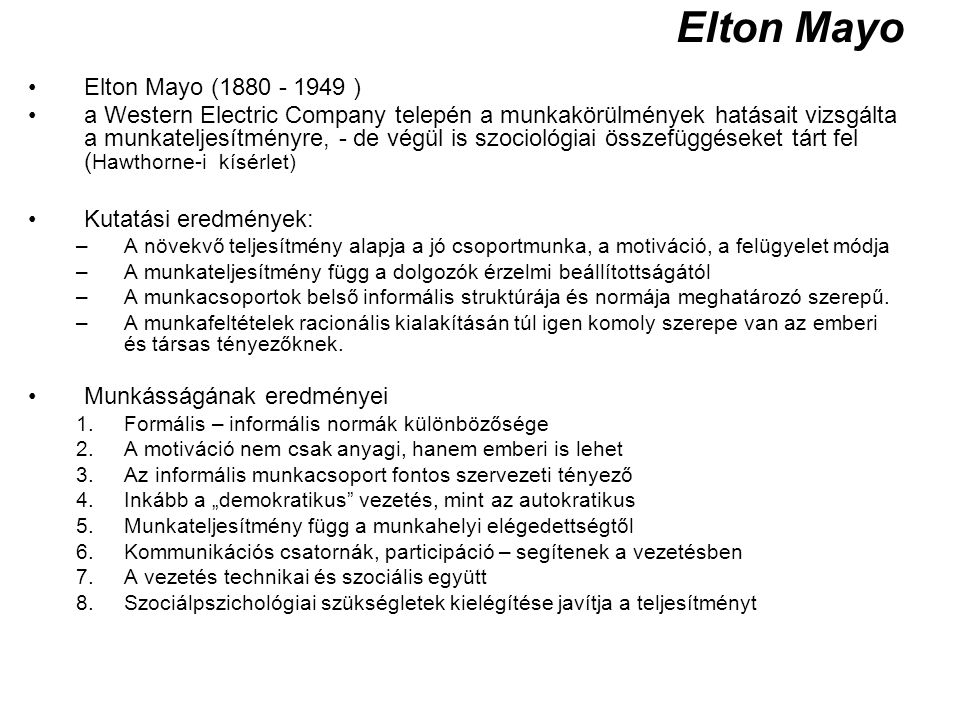 Elton Mayo Elton Mayo ( )