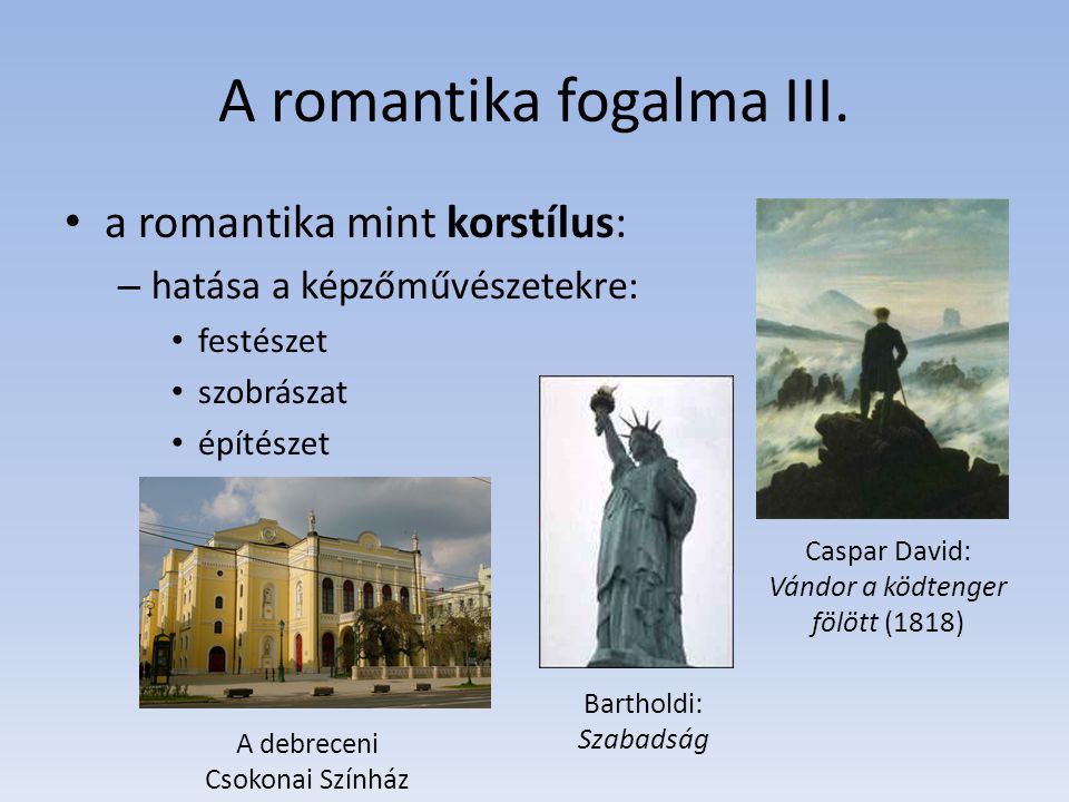 A romantika fogalma III.