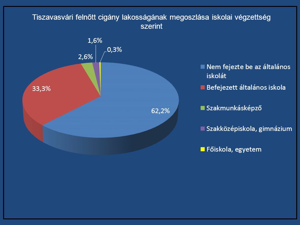 Tiszavasvári felnőtt cigány lakosságának megoszlása iskolai végzettség szerint